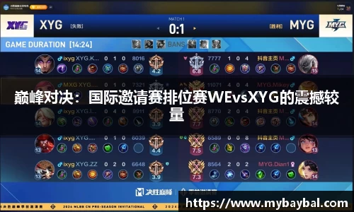 巅峰对决：国际邀请赛排位赛WEvsXYG的震撼较量