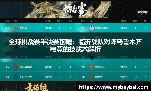 全球挑战赛半决赛前瞻：临沂战队对阵乌鲁木齐电竞的技战术解析